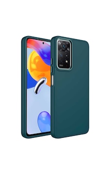Xiaomi Redmi Note 11s Global Kılıf Metal Çerçeve Ve Buton Tasarımlı Silikon Zore Luna Kapak Koyu Yeşil Xiaomi Redmi Note 11s Global Kılıf Metal Çerçeve Ve Buton Tasarımlı Silikon Zore Luna Kapak Koyu Yeşil