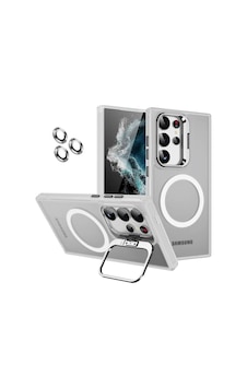 Samsung Galaxy Uyumlu S24 Ultra Kılıf Magsafe Standlı + Klon Kamera Lensli Kapak Samsung Galaxy Uyumlu S24 Ultra Kılıf Magsafe Standlı + Klon Kamera Lensli Kapak