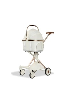 Eurodog Katlanabilir Köpek Arabası Beyaz 80,5x48,5x112 Cm