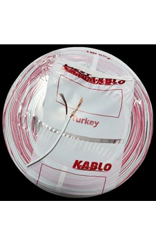 2x0,75 Cca Beyaz İzole Kordon Kablo 100 Metre