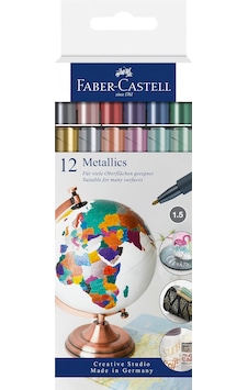 Faber-castell Metalik Markör, 12'li Set Çok Renkli Faber-castell Metalik Markör, 12'li Set Çok Renkli
