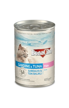 BonaCibo Ezme Sardalya ve Ton Balıklı Konserve Yetişkin Kedi Maması 400 G BonaCibo Ezme Sardalya ve Ton Balıklı Konserve Yetişkin Kedi Maması 400 G