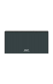 2027 Haftalık Spralli Masa Ajandası 16x33,5 Cm Aj-66 Çizgili Siyah - Gri 2027 Haftalık Spralli Masa Ajandası 16x33,5 Cm Aj-66 Çizgili Siyah - Gri
