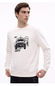 Jeep J6wm-swt7373 Kırık Beyaz Erkek Bisiklet Yaka Baskılı Relaxed Fit Sweatshirt Jeep J6wm-swt7373 Kırık Beyaz Erkek Bisiklet Yaka Baskılı Relaxed Fit Sweatshirt