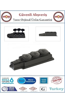 Kauçuk Monofaze 1x16 Amper - 220 Volt Topraklı Üçlü Grup Dişi Fiş