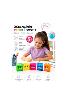 Kalemtraş 5 Adet Mikro Mk-4002 Hazneli Çift Bıçaklı Kalem Açacağı Plastik Kalemtıraş Kalem Traş Okul Sınıf Kalemtraş 5 Adet Mikro Mk-4002 Hazneli Çift Bıçaklı Kalem Açacağı Plastik Kalemtıraş Kalem Traş Okul Sınıf