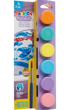 Carioca Tempera Suluboya Süper Yıkanabilir Fırçalı 25 Ml 6 Renk Pastel Carioca Tempera Suluboya Süper Yıkanabilir Fırçalı 25 Ml 6 Renk Pastel