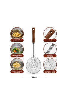 İbico İ22-297 Kevgir 14cm Sap: 27cm Derin Çelik Metal Akasya Ahşap Saplı - 12'li Paket İbico İ22-297 Kevgir 14cm Sap: 27cm Derin Çelik Metal Akasya Ahşap Saplı - 12'li Paket