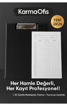 Satranç Notasyonlu Sekreterlik Seti 17x24 Cm 50 Sayfa Hamle Kayıt Formu Siyah Satranç Notasyonlu Sekreterlik Seti 17x24 Cm 50 Sayfa Hamle Kayıt Formu Siyah