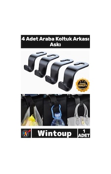 Askı Siyah Araç İçi Düzenleyici Organizer Poşet Çanta Pratik Başlık Kanca Seti 4 Adet Araba Askısı