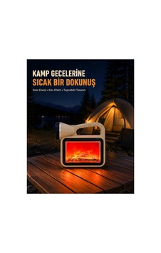 Alev Efektli Solar Lamba Cob Işıklı Taşınabilir Bahçe Kamp Aydınlatma Altın
