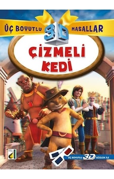 Çizmeli Kedi + 3D Gözlük Üç Boyutlu Masallar- Damla Yayınevi