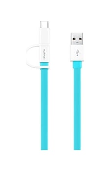 Tıklakap Huawei 2 In 1 Mavi Type-C Micro Usb Data Ve Şarj Kablosu