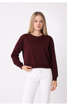 Defys Kadın Bisiklet Yaka Üç İplik Şardonlu Basic Sweatshirt Bordo Defys Kadın Bisiklet Yaka Üç İplik Şardonlu Basic Sweatshirt Bordo