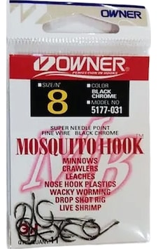 Owner 5177 Mosquito Hook Black Chrome Sinek İğne - 8