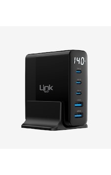 Linktech G862 Premium 5'li Çıkış 140w Super Sı Gan Şarj Adaptörü Linktech G862 Premium 5'li Çıkış 140w Super Sı Gan Şarj Adaptörü