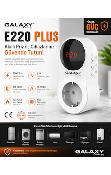 Galaxy Energy E220 Plus Akım Koruma Prizi 3500w 16a Dijital Ekranlı Akıllı Priz 918 Joule 5ka Korumalı 0 Galaxy Energy E220 Plus Akım Koruma Prizi 3500w 16a Dijital Ekranlı Akıllı Priz 918 Joule 5ka Korumalı 0