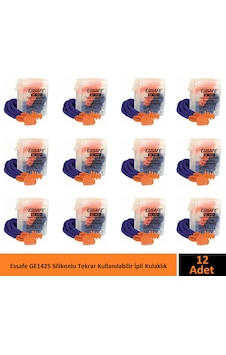 Essafe Ge1425 Kulak Tıkacı Kordon İpli Tekrar Kullanım Koruma Kutulu Paket 12 Adet Essafe Ge1425 Kulak Tıkacı Kordon İpli Tekrar Kullanım Koruma Kutulu Paket 12 Adet