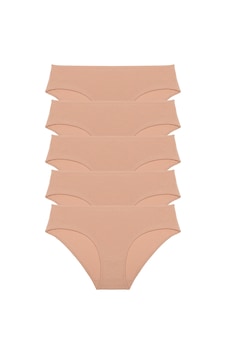 Ten Kadın Külot Yüksek Bel Bikini 5 Li Paket Pamuklu Likralı Ten