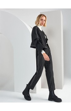 Unique Mode Oversized Midi Pantolon - Minimalist Stil Siyah Unique Mode Oversized Midi Pantolon - Minimalist Stil Siyah