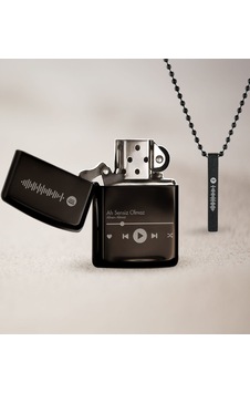 Kişiye Özel Spotify Barkodlu Siyah Benzinli Çakmak ve Çubuk Bar K Kişiye Özel Spotify Barkodlu Siyah Benzinli Çakmak ve Çubuk Bar K