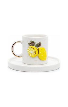 Canarels Limon Tek Kişilik 2 Parça Kahve Fincan Takımı 90 Ml Çok Renkli