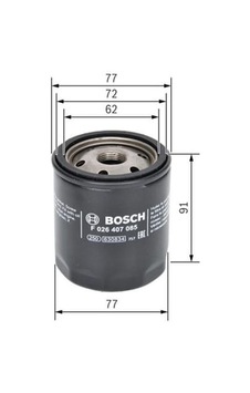 BOSCH F026407085 Yağ Filtresi BOSCH F026407085 Yağ Filtresi