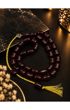 Omari Osmanlı Benzetme Kapsül Kesim Koyu Vişne Sıkma Kehribar Tesbih 9x12 Mm Bordo Omari Osmanlı Benzetme Kapsül Kesim Koyu Vişne Sıkma Kehribar Tesbih 9x12 Mm Bordo