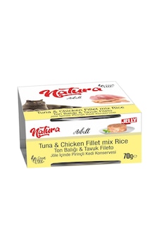 Natura Ton Ve Tavuk Etli Yetişkin Kedi Konservesi 70 Gr Natura Ton Ve Tavuk Etli Yetişkin Kedi Konservesi 70 Gr