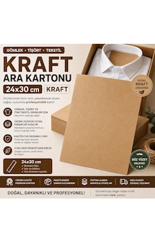 Premium Kraft Gömlek Ara Kartonu 24x30 Cm 500'lü Kazak, Tişört Ve Tekstil Ürünleri İçin Premium Kraft Gömlek Ara Kartonu 24x30 Cm 500'lü Kazak, Tişört Ve Tekstil Ürünleri İçin