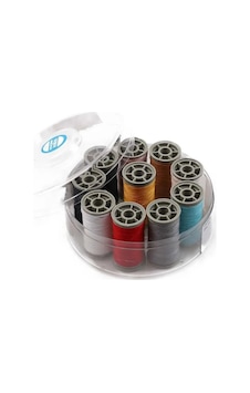 Tedar %100 Polyester Dikiş Ipliği Kaliteli 10 Adet Farklı Makara İplik Seti Zümrüt No:120 Najmaddin (No:1) 8.5Cm X 10.5 Cm