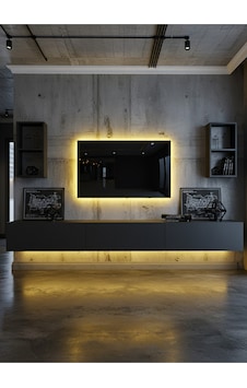 Resital Duvara Monte Ledli 270 Cm Tv Ünitesi Duvar Raflı - Ll6030 Antrasit Resital Duvara Monte Ledli 270 Cm Tv Ünitesi Duvar Raflı - Ll6030 Antrasit