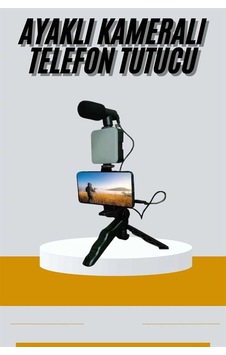 Kumandalı Mikrofonlu Tripod Telefon Tutucu Led Işık Seti - 4993 - Kumandalı Mikrofonlu Tripod Telefon Tutucu Led Işık Seti - 4993 -
