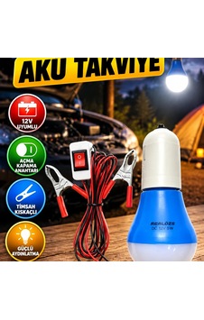 Timsah Kıskaçlı 12v Led Ampul Akü Bağlantılı Anahtarlı Aydınlatma Timsah Kıskaçlı 12v Led Ampul Akü Bağlantılı Anahtarlı Aydınlatma