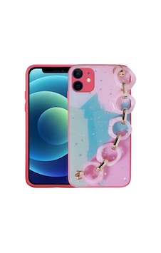 Apple Uyumlu iPhone 12 Kılıf Simli Desenli El Askılı Tutacaklı Zore Elsa Silikon Kapak Apple Uyumlu iPhone 12 Kılıf Simli Desenli El Askılı Tutacaklı Zore Elsa Silikon Kapak