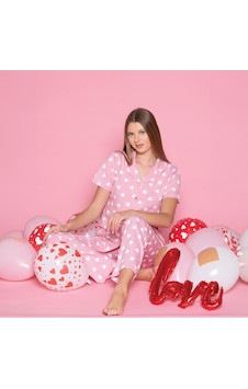 Over Sleep By Poleren Over Sleep 996 Kadın Kısa Kol Önden Düğme Pijama Takım Pudra Over Sleep By Poleren Over Sleep 996 Kadın Kısa Kol Önden Düğme Pijama Takım Pudra