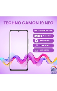 Tecno Camon 19 Neo Uyumlu Tam Kaplayan Antistatik Kırılmaz Cam Tecno Camon 19 Neo Uyumlu Tam Kaplayan Antistatik Kırılmaz Cam
