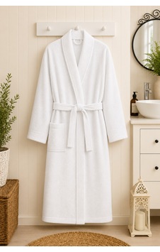 Tokyo Waffle Kimono Bornoz Unisex Spa Ve Otel Bornozu, Pamuklu, Cepli, Yumuşak Dokulu Beyaz Tokyo Waffle Kimono Bornoz Unisex Spa Ve Otel Bornozu, Pamuklu, Cepli, Yumuşak Dokulu Beyaz