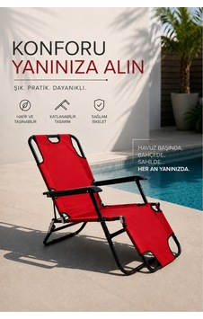 Sunset Katlanır Şezlong Plaj Şezlong Portatif Kamp Sandalyesi Ve Bahçe Şezlong Kırmızı Sunset Katlanır Şezlong Plaj Şezlong Portatif Kamp Sandalyesi Ve Bahçe Şezlong Kırmızı