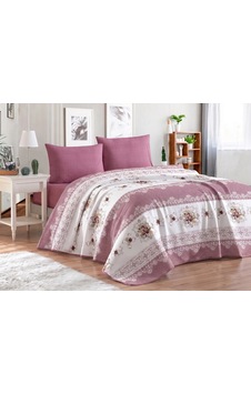 Organic Cotton Battal Pike Takımı Çift Kişilik Lastikli Çarşaflı Set Ottoman Gül Kurusu Organic Cotton Battal Pike Takımı Çift Kişilik Lastikli Çarşaflı Set Ottoman Gül Kurusu