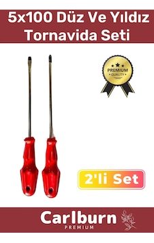 Premium Dayanıklı Hafif Taşınabilir Sağlam Ergonomik Vidalama Düz Yıldız 2'li Tornavida Seti 5x100 Premium Dayanıklı Hafif Taşınabilir Sağlam Ergonomik Vidalama Düz Yıldız 2'li Tornavida Seti 5x100