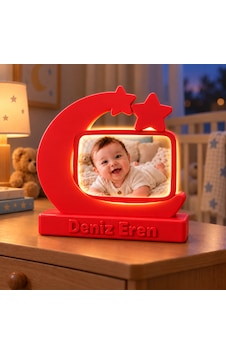 Sehmira Kişiye Özel Led Işıklı Ay Yıldız Fotoğraf Lambası Kırmızı Sehmira Kişiye Özel Led Işıklı Ay Yıldız Fotoğraf Lambası Kırmızı