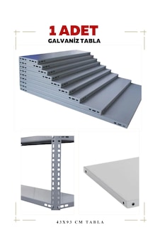 1 Adet Galvaniz Çelik Raf Tablası - Depo, Arşiv, Kiler, Dosya, Market Rafı 43x93 Cm-0.70 Mm Gri 1 Adet Galvaniz Çelik Raf Tablası - Depo, Arşiv, Kiler, Dosya, Market Rafı 43x93 Cm-0.70 Mm Gri