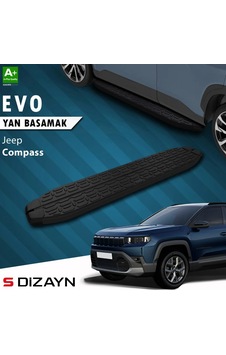 S-dizayn Jeep Compass 3 Evo Siyah Yan Basamak 193 Cm 2025 Üzeri A+ Kalite
