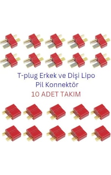 T-plug Erkek Dişi Takım Lipo Pil Konnektör 10 Adet T-plug Erkek Dişi Takım Lipo Pil Konnektör 10 Adet
