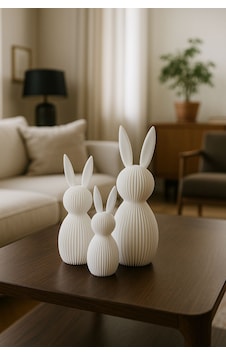 Modern Siyah Dekoratif Tavşan Figür Seti 3 Lü Minimalist Ev ...