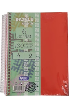 Orta Boy 4+2 Ayraçlı Defter 6 Konulu 180 Yaprak 1 Adet 4 Kareli 2 Çizgili Spralli Plastik Kapak Seperatörlü 18x25 Cm Kırmızı Orta Boy 4+2 Ayraçlı Defter 6 Konulu 180 Yaprak 1 Adet 4 Kareli 2 Çizgili Spralli Plastik Kapak Seperatörlü 18x25 Cm Kırmızı