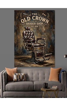 The Old Crown Berber Shop Dekoratif Kanvas - Mdf Ahşap Tablo The Old Crown Berber Shop Dekoratif Kanvas - Mdf Ahşap Tablo