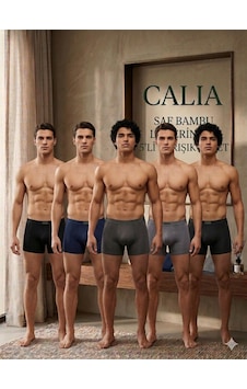 Qulat Calia 5'li Paket Erkek Bambu Boxer - Esnek Ve Nefes Alabilir Rahat Kalıp Karma Renk Seti Çok Renkli Qulat Calia 5'li Paket Erkek Bambu Boxer - Esnek Ve Nefes Alabilir Rahat Kalıp Karma Renk Seti Çok Renkli