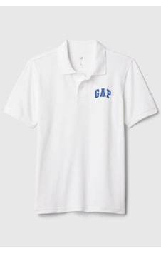 Gap Erkek Çocuk Logo Detaylı Pique Beyaz Polo T-shirt-13959